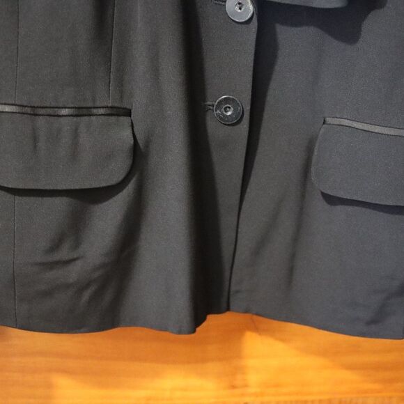 Olsen Europe Black Blazer Large Bow Detail Classic Career Jacket Viscose - Picture 3 of 10